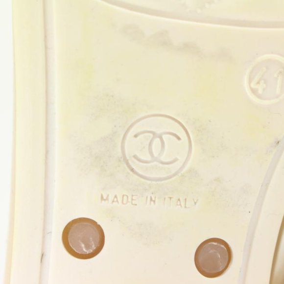 Chanel Size 41 Ivory Camellia Jelly Rain Boot 1216c14 - Picture 9 of 12